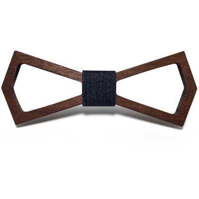 Dark Wood Outline Adult Bow Tie in Denim