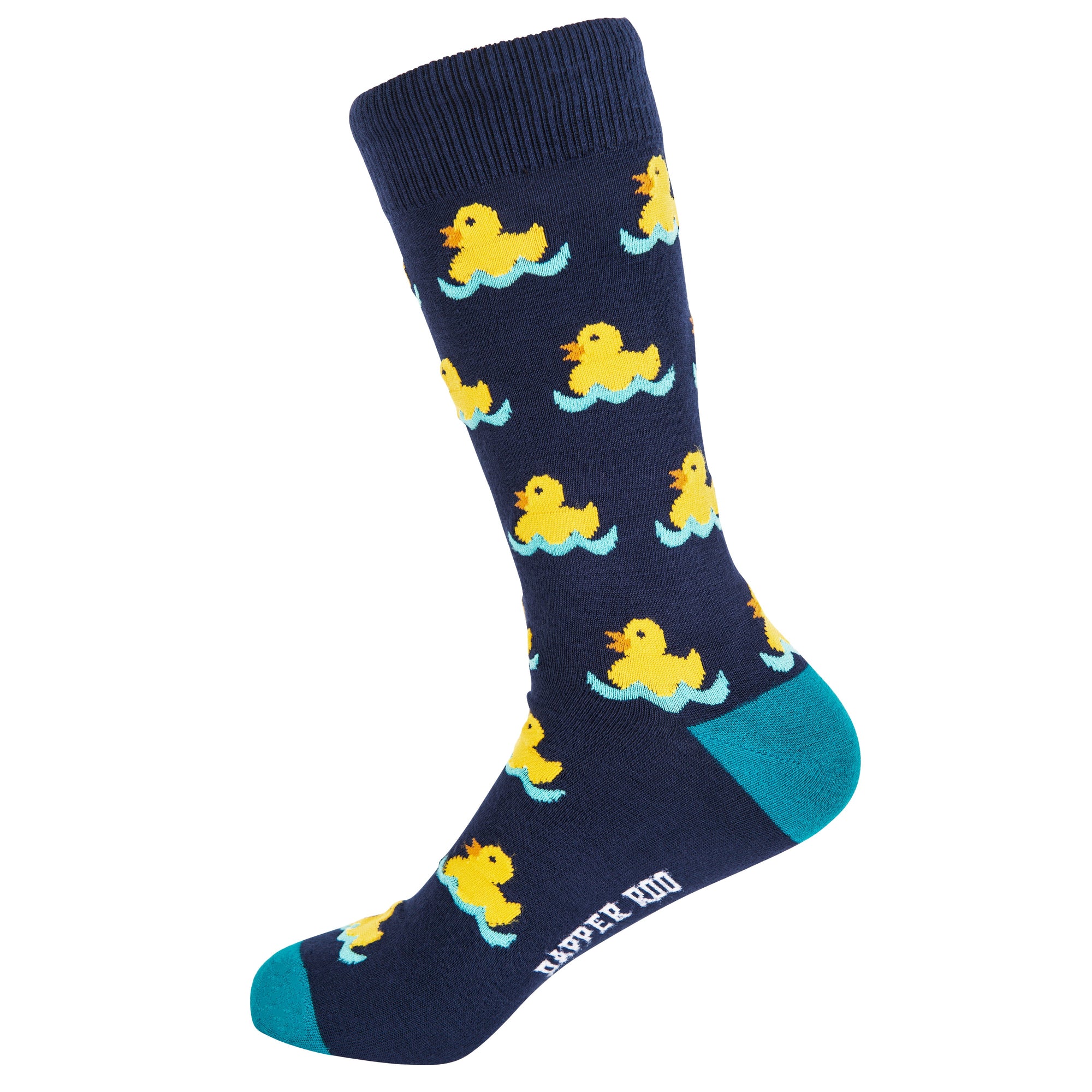 Rubber Ducky Bamboo Socks by Dapper Roo, Rubber Ducky Socks, Dapper Roo, Socks, Navy, Teal, Multi, Bamboo, Elastane, Nylon, Elastic, SK2034, Men's Socks, Socks for Men, Clinks Australia