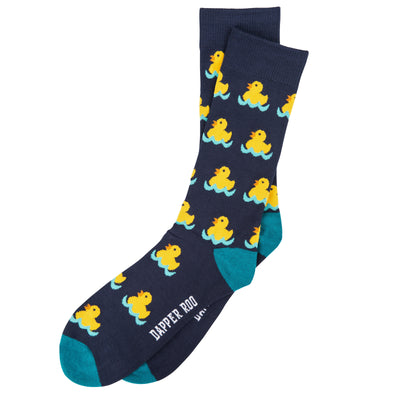 Rubber Ducky Bamboo Socks by Dapper Roo, Rubber Ducky Socks, Dapper Roo, Socks, Navy, Teal, Multi, Bamboo, Elastane, Nylon, Elastic, SK2034, Men's Socks, Socks for Men, Clinks Australia