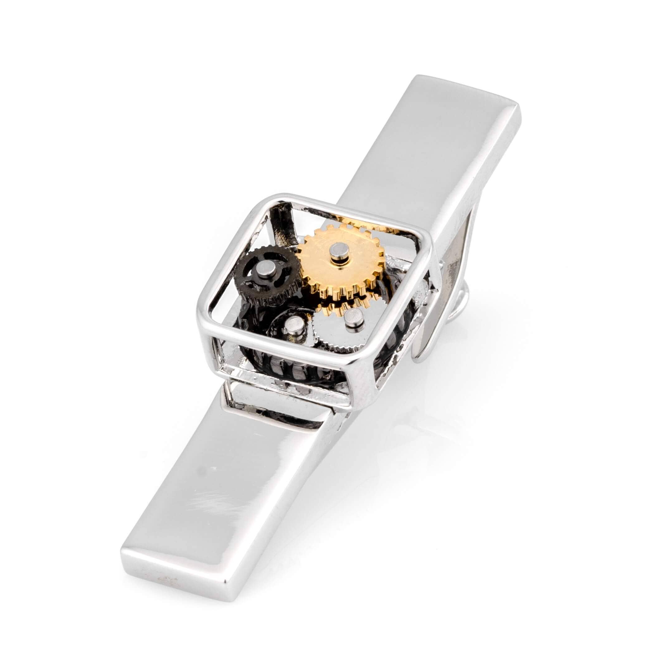 Steampunk Square Silver Tie Clip Tie Bars Clinks Australia 