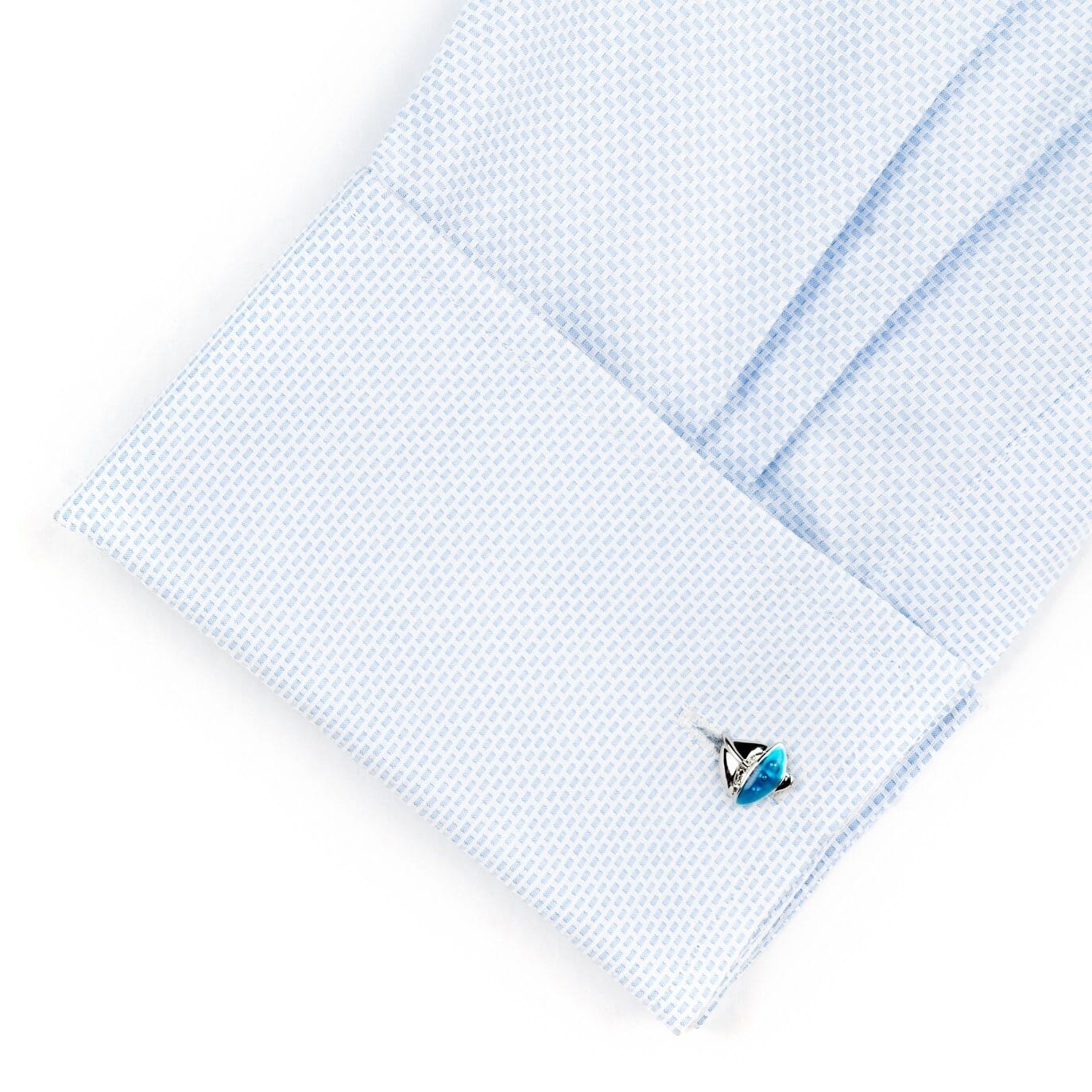 Blue/Silver Sailing Ship Cufflinks Novelty Cufflinks Clinks Australia 