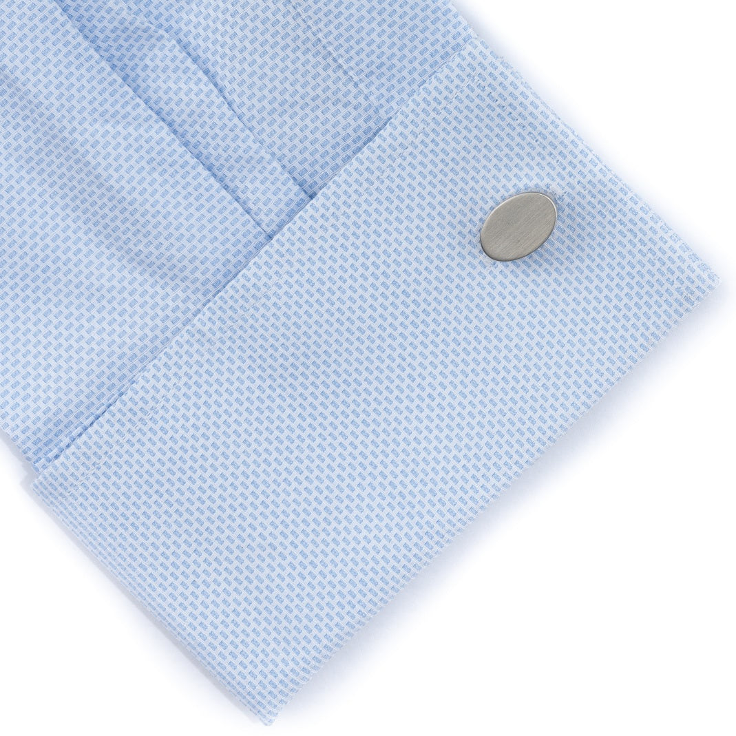 Oval Silver Engravable Cufflinks