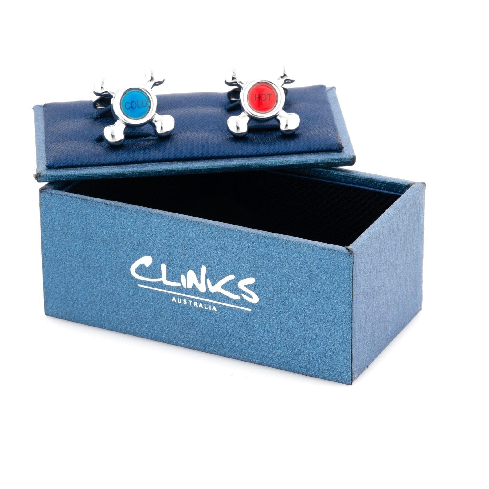 Red & Blue Hot & Cold Tap Cufflinks Novelty Cufflinks Clinks Australia 