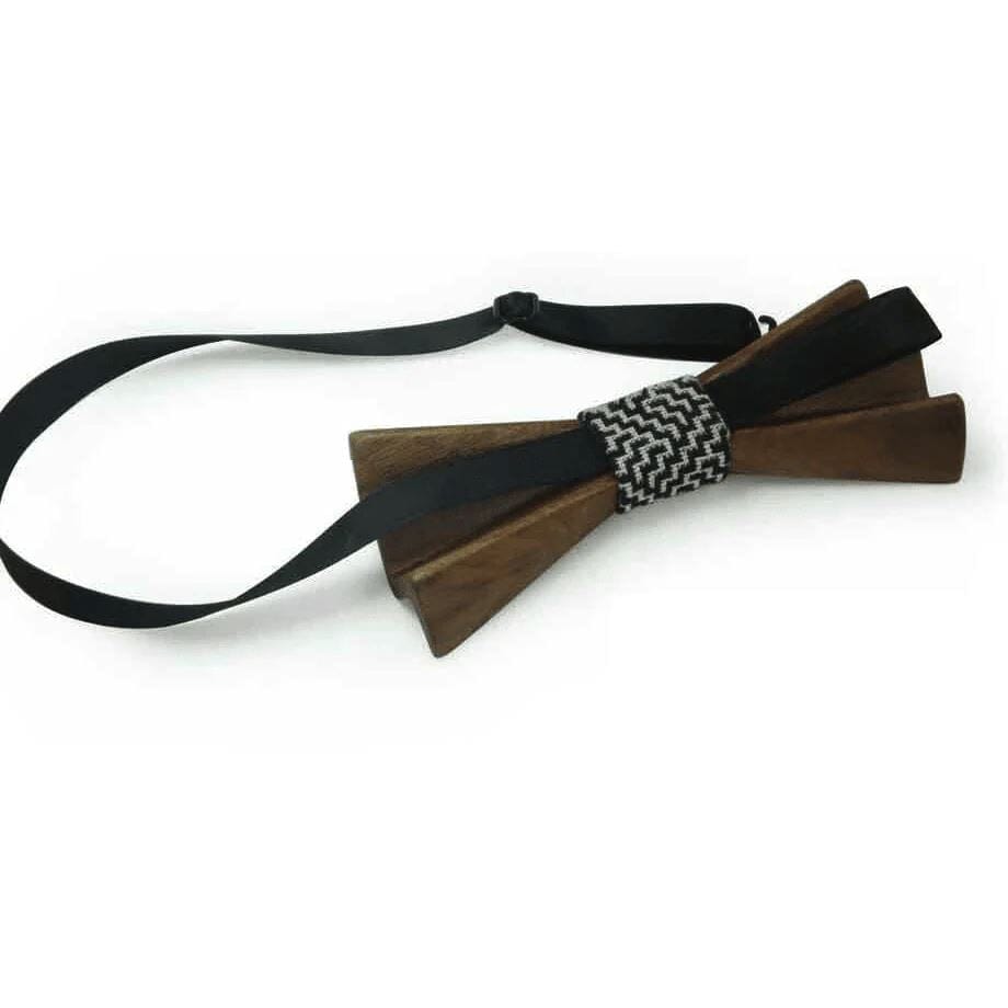 Dark Wood 3D Accordion Style Kids Bow Tie in Stars Bow Ties Clinks 
