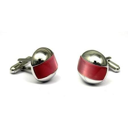 Elliptical Red Cat Eye Cufflinks