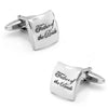 Father of the Bride Curved Silver Wedding Cufflinks