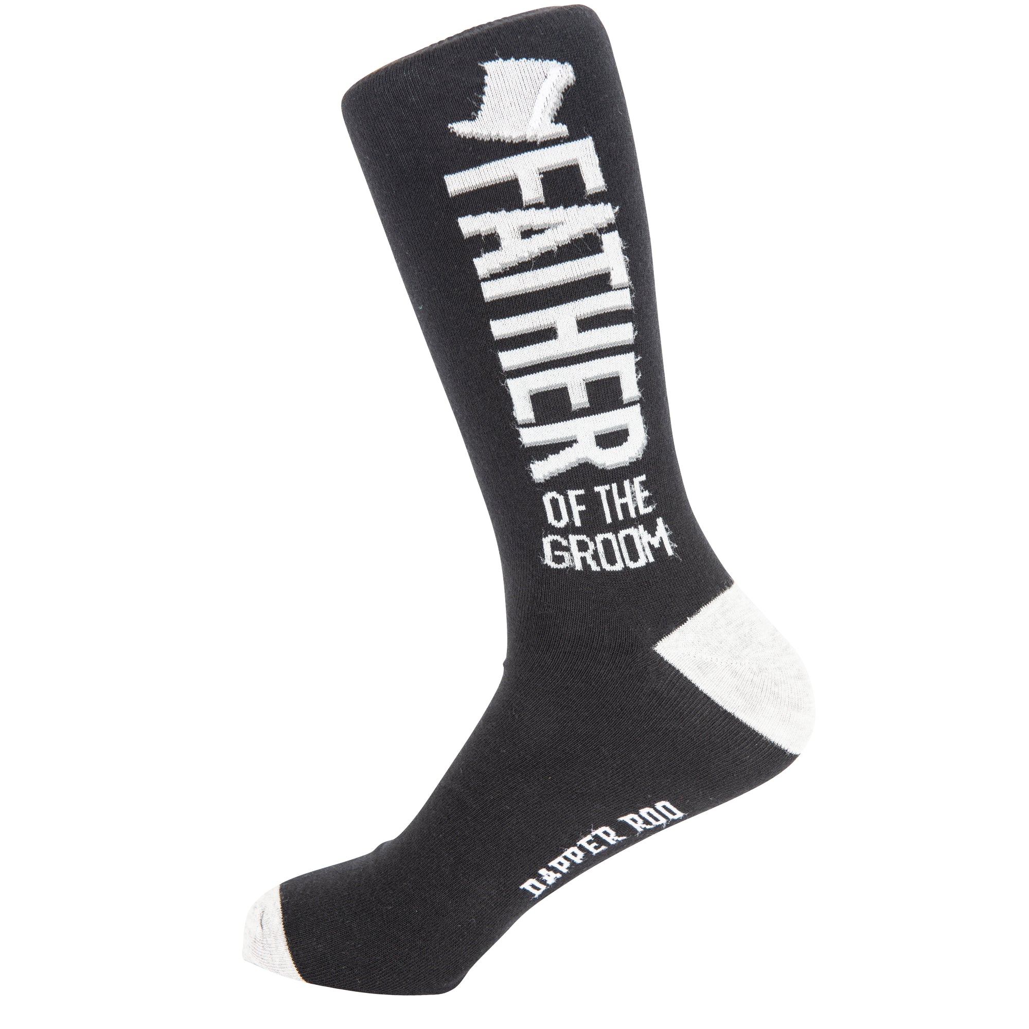 Father of the Groom Wedding Party Bamboo Socks by Dapper Roo, Father of the Groom Wedding Socks, Dapper Roo, Socks, Black, Grey, White, Bamboo, Elastane, Nylon, Elastic, SK2012, Men's Socks, Socks for Men, Clinks Australia