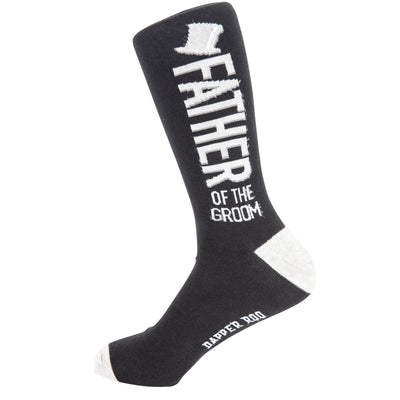 Father of the Groom Wedding Party Bamboo Socks by Dapper Roo, Father of the Groom Wedding Socks, Dapper Roo, Socks, Black, Grey, White, Bamboo, Elastane, Nylon, Elastic, SK2012, Men's Socks, Socks for Men, Clinks Australia