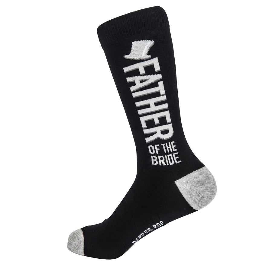Father of the Bride Wedding Party Bamboo Socks by Dapper Roo, Father of the Bride Wedding Bamboo Socks, Dapper Roo, Socks, Black, Grey, White, Bamboo, Elastane, Nylon, Elastic, SK2009, Men's Socks, Socks for Men, Clinks Australia