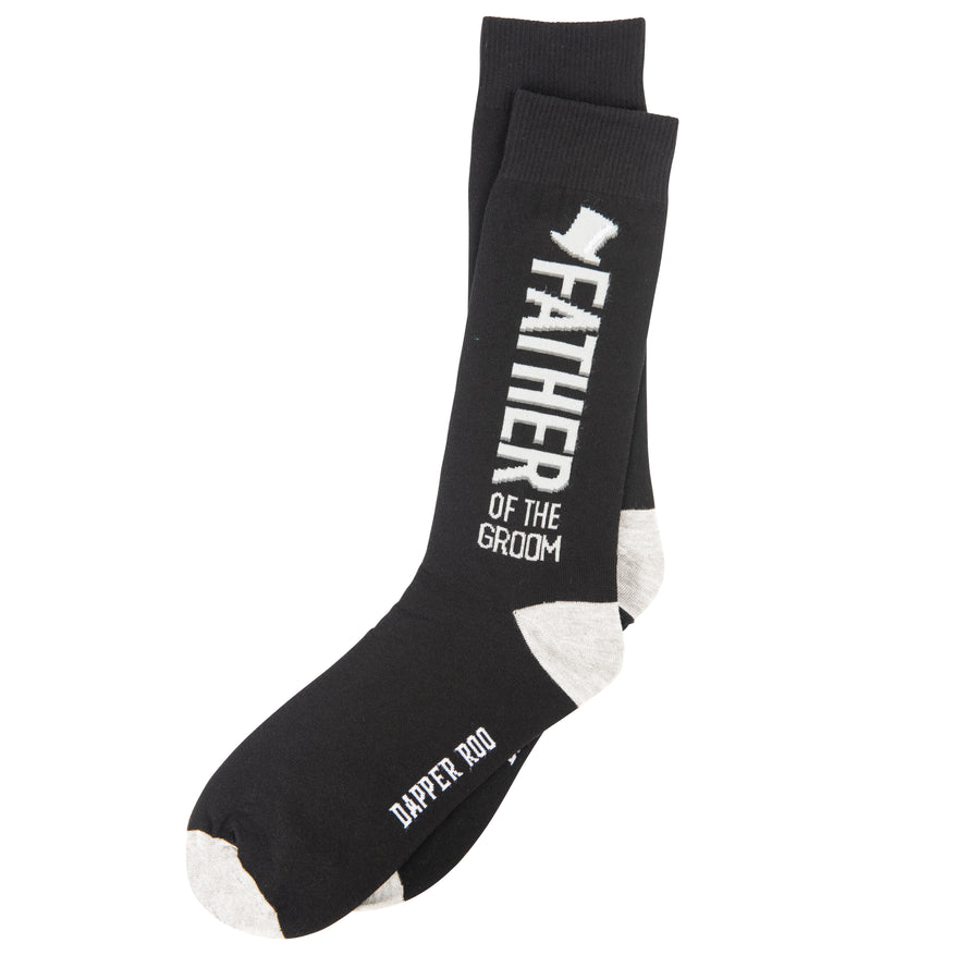 Father of the Groom Wedding Party Bamboo Socks by Dapper Roo, Father of the Groom Wedding Socks, Dapper Roo, Socks, Black, Grey, White, Bamboo, Elastane, Nylon, Elastic, SK2012, Men's Socks, Socks for Men, Clinks Australia