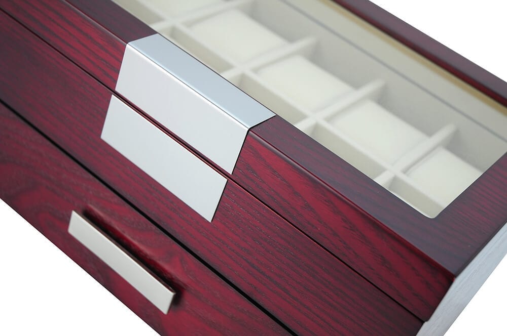 Cherry Wooden Watch Box, 20 Watch Box, Cuffed Watch Box, Clinks Australia Watch Box, Cherry Watch Boxes on Cuffed, Australia Watch Box, Watch Storage Box, Watch Display Box, 20 Slots Watch Box, Watch Boxes for 20, Cherry Watch Box, Wooden Watch Box, Cherry, Watch Boxes, CB5008, Clinks Australia