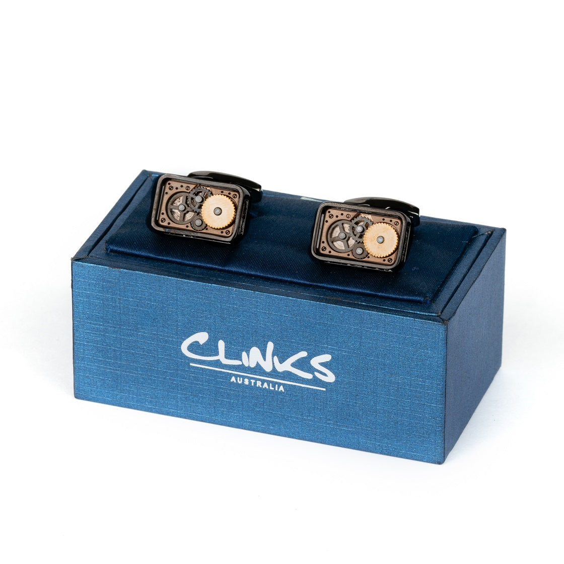Steampunk Gear Cufflinks in Gunmetal