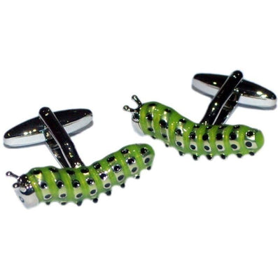 Green Caterpillar Cufflinks
