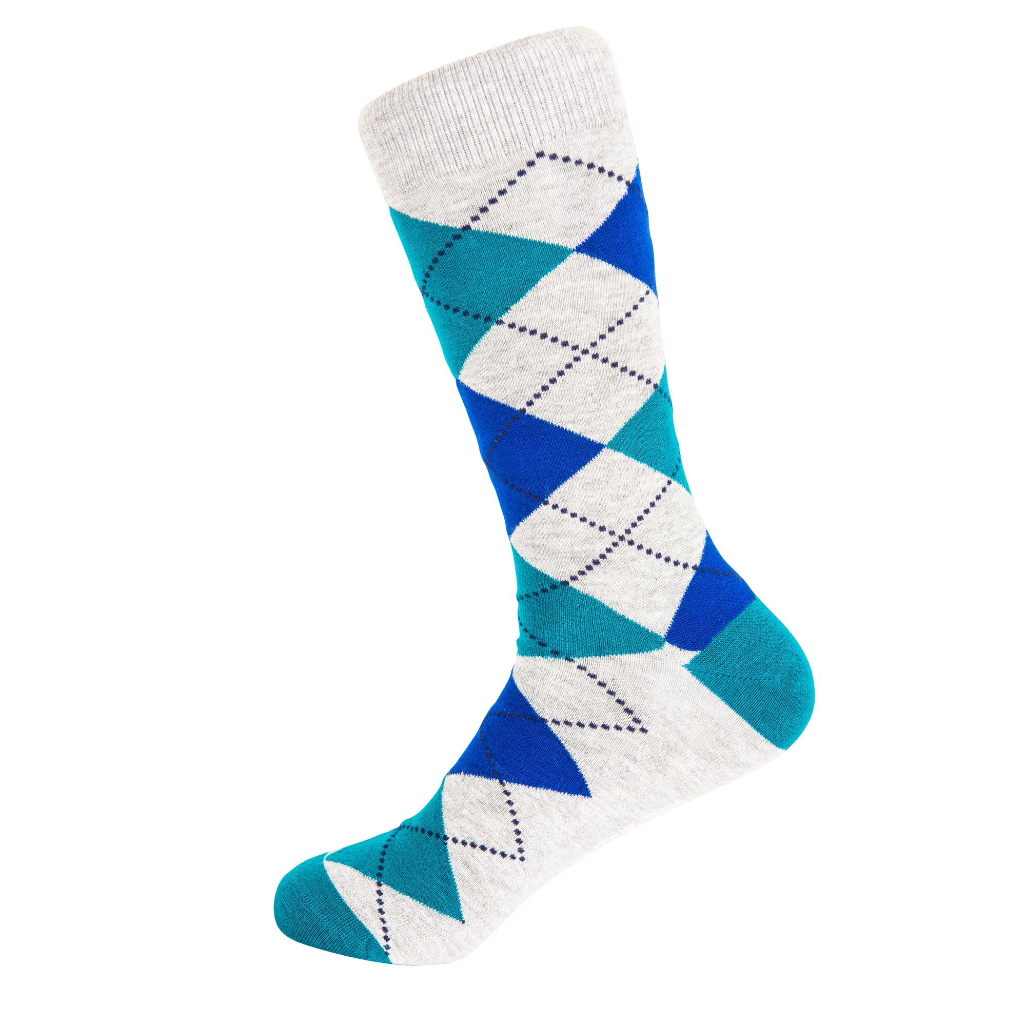 Argyle Tartan Grey Bamboo Socks by Dapper Roo, Socks, Tartan Grey, Navy, Heather Grey, Blue, SK2049, Men's Socks, Socks for Men, Clinks Australia