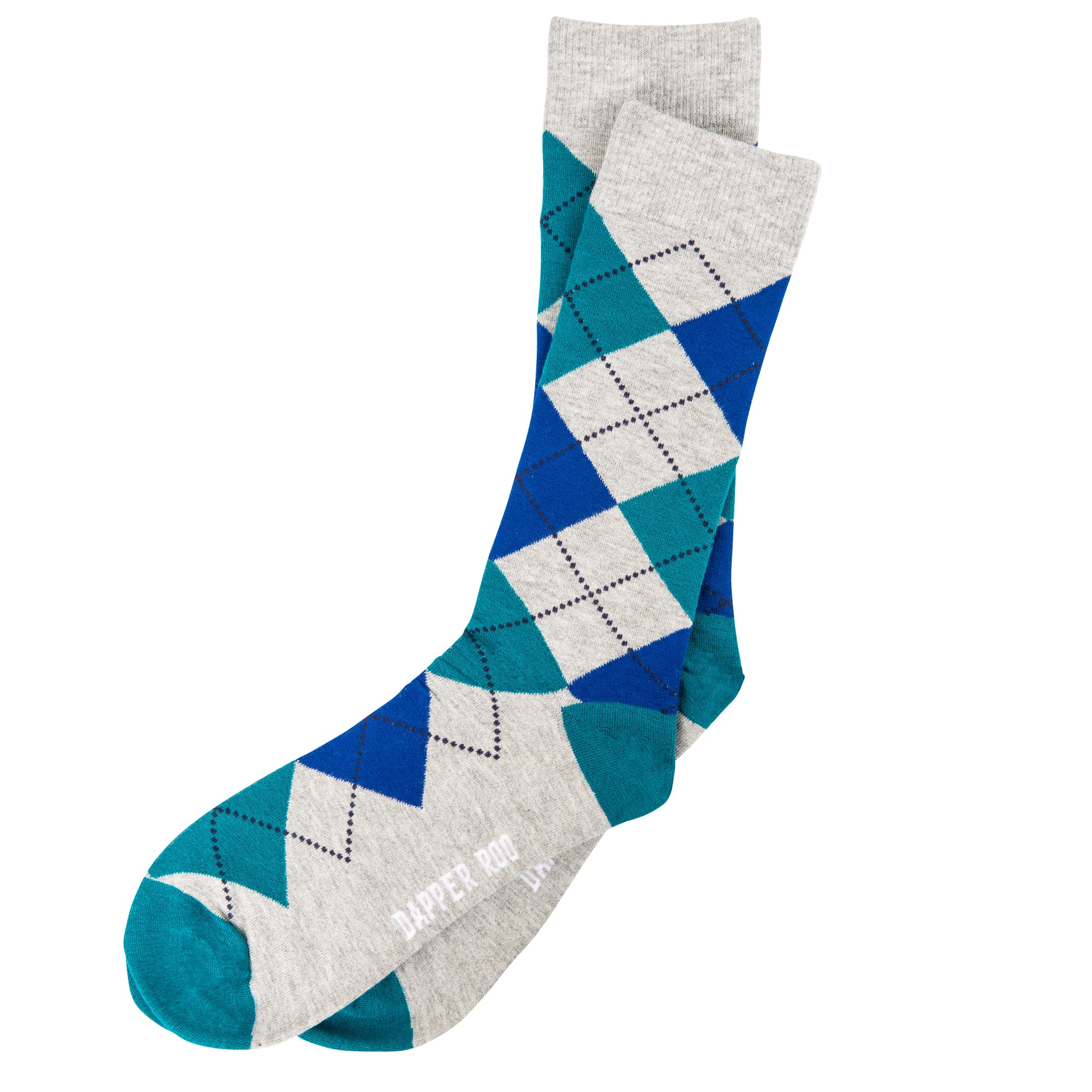 Argyle Tartan Grey Bamboo Socks by Dapper Roo, Socks, Tartan Grey, Navy, Heather Grey, Blue, SK2049, Men's Socks, Socks for Men, Clinks Australia