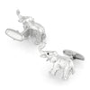 Brushed Silver Elephant Cufflinks