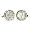 Real English Silver Sixpence Piece Cufflinks