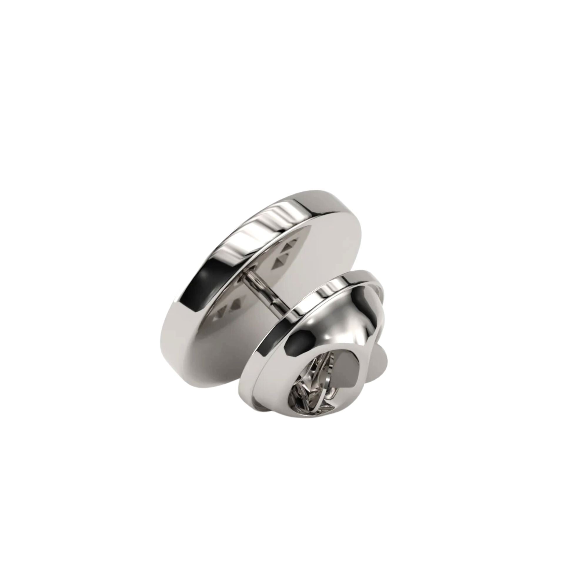 Round Silver Engravable Lapel Pin Lapel Pin Clinks 