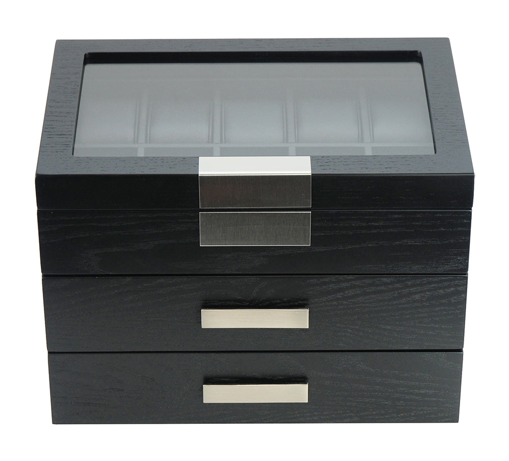 Black Wooden Watch Box, 30 Watch Box, Cuffed Watch Box, Clinks Australia Watch Box, Black Watch Boxes on Cuffed, Australia Watch Box, Watch Storage Box, Watch Display Box, 30 Slots Watch Boxes, Watch Boxes for 30, Wooden Watch Box, Black, Wooden, Watch Boxes with Drawer, Storage Boxes, CB5047, Clinks Australia