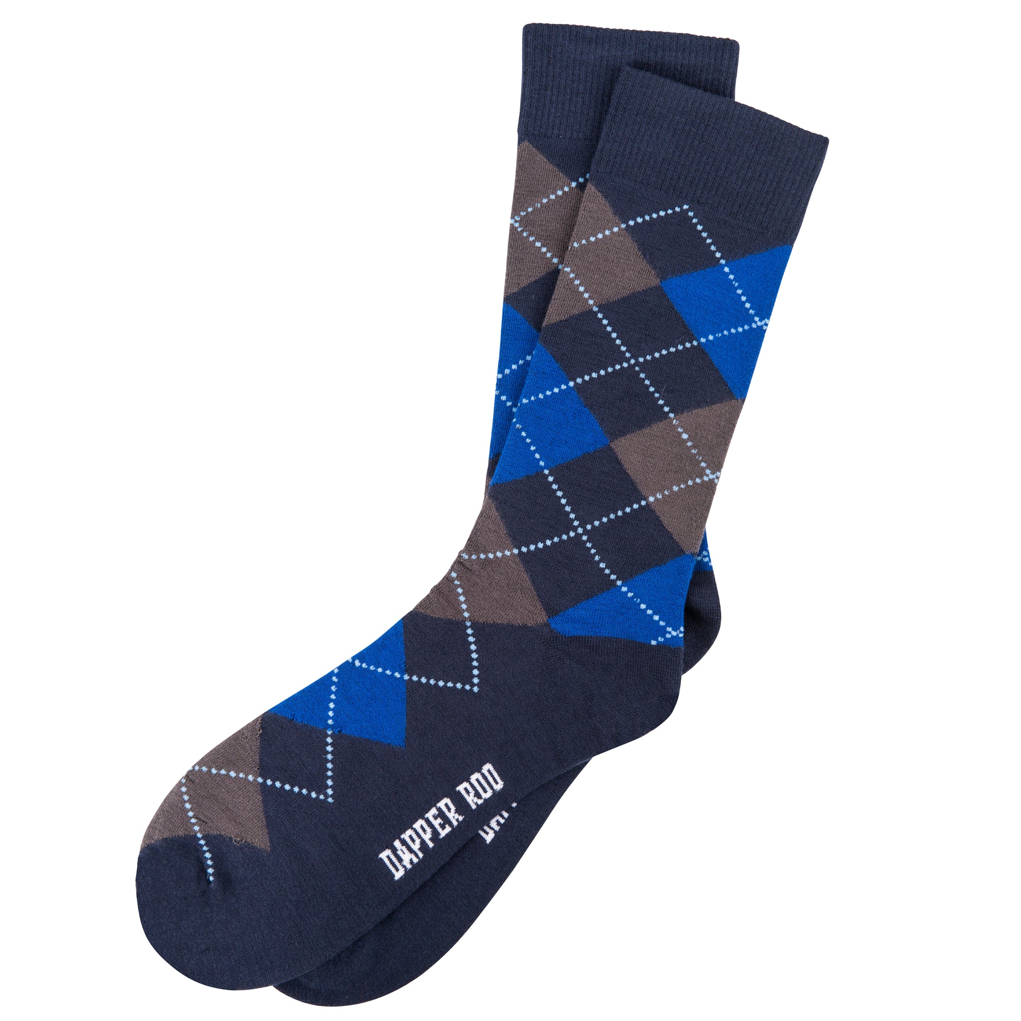 Argyle Tartan Blue Bamboo Socks by Dapper Roo, Socks, Tartan Blue, Navy, Grey, SK2047, Men's Socks, Socks for Men, Clinks Australia