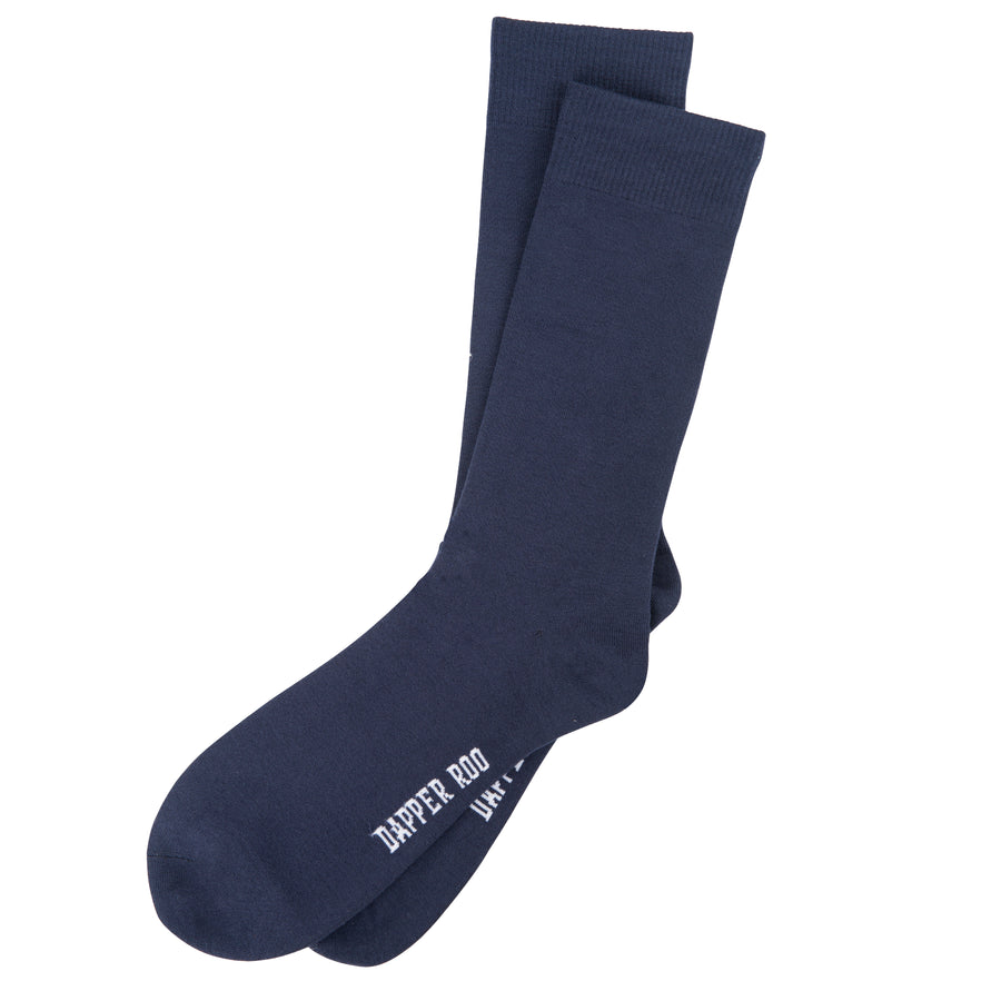Classic Navy Blue Bamboo Socks by Dapper Roo, Dapper Roo, Classic Bamboo Socks, Navy Blue, Socks, Bamboo, Elastane, Nylon, Elastic, SK2044, Men's Socks, Socks for Men, Clinks Australia