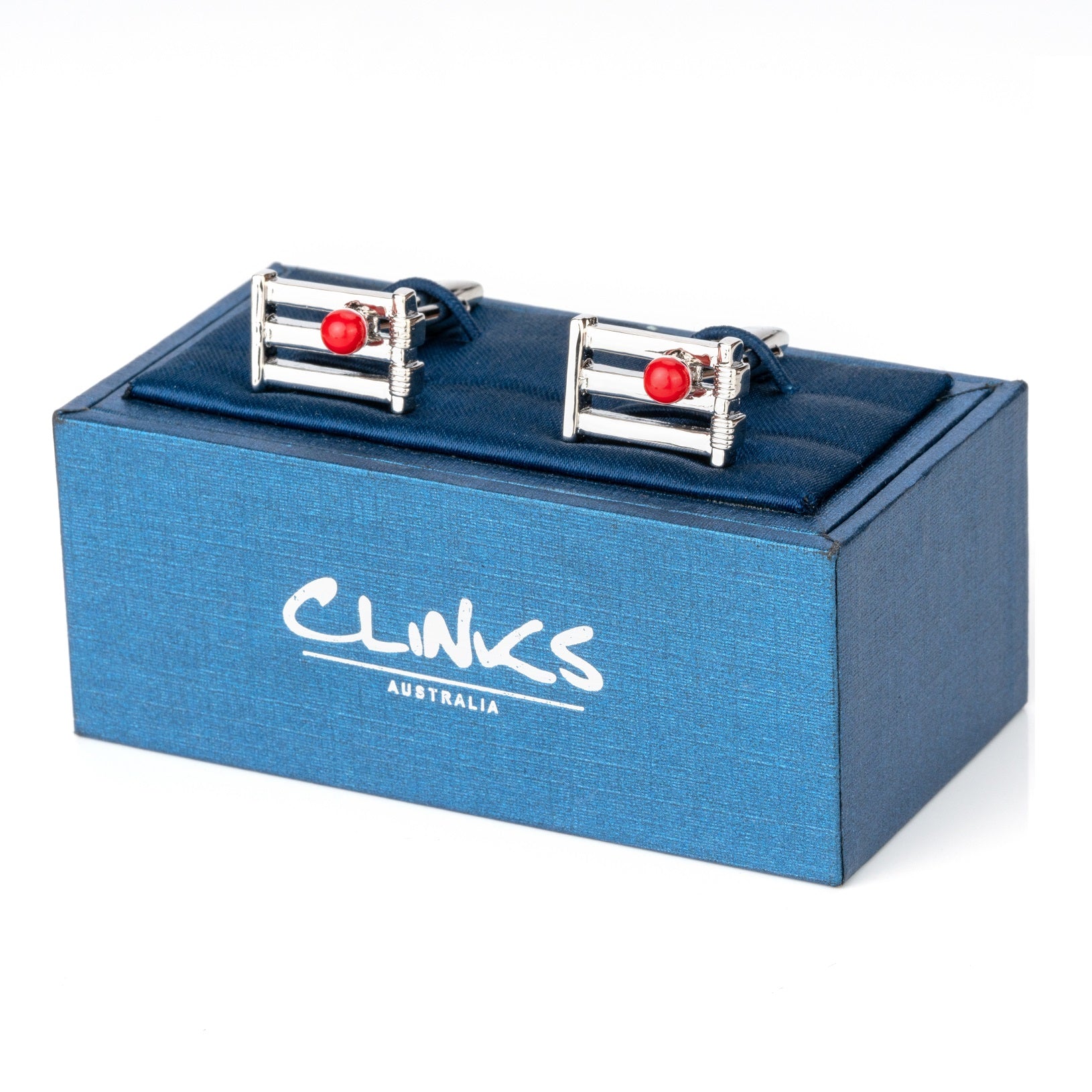 Cricket Wicket and Red Ball Cufflinks