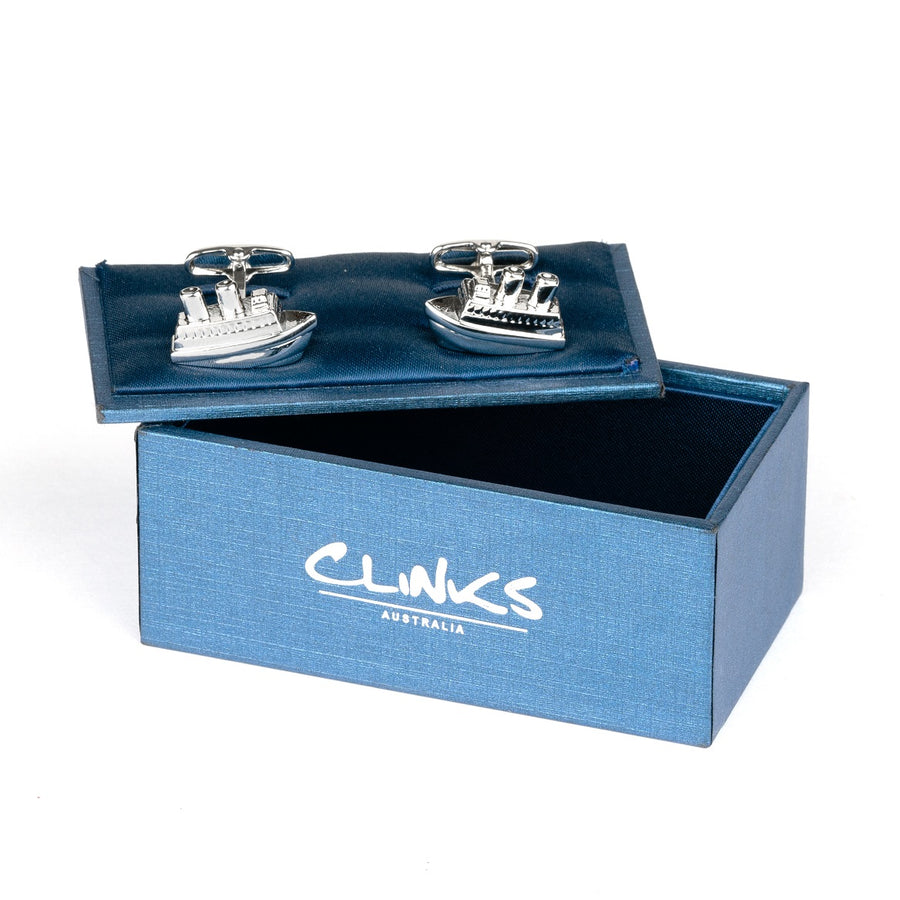 Silver Ship Cufflinks