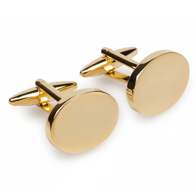Oval Gold Engravable Cufflinks