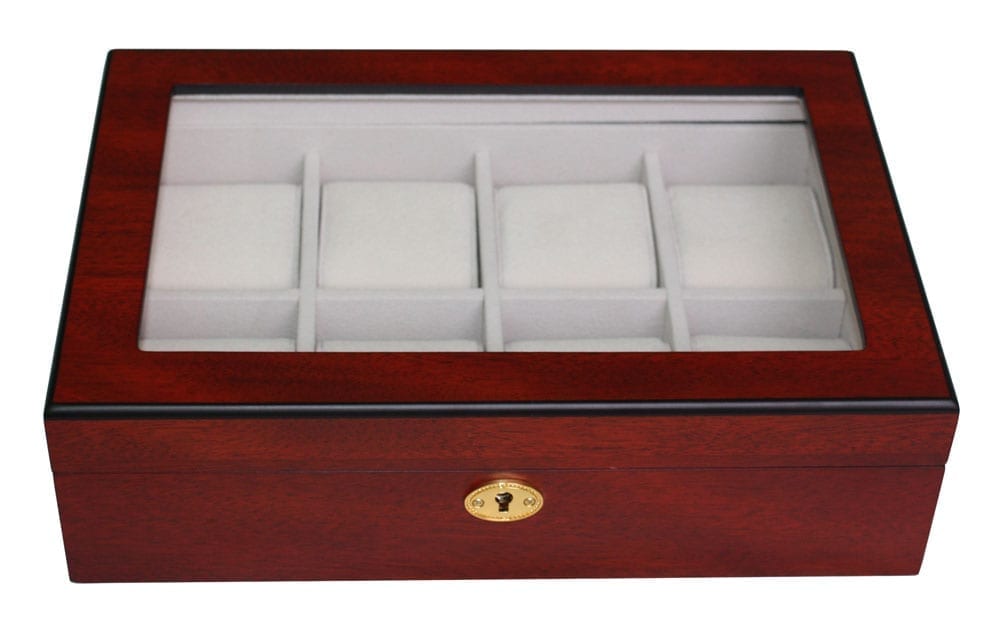 Cherry Wooden Watch Box, 8 Watch Box, Cuffed Watch Box, Clinks Australia Watch Box, Cherry Watch Boxes on Cuffed, Australia Watch Box, Watch Storage Box, Watch Display Box, 8 Slots Watch Box, Watch Boxes for 8, Cherry Watch Box, Wooden Watch Box, Cherry, Watch Boxes, CB5000, Clinks Australia