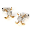 Silver and Gold Golf Club and Ball Cufflinks