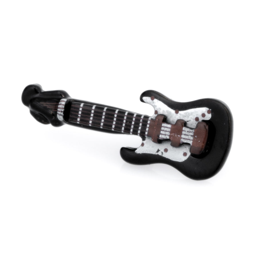 Black Electric Guitar Lapel Pin