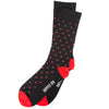 Spotted Red Dot Black Bamboo Socks by Dapper Roo, Spotted Red Dot Black Socks, Dapper Roo, Socks, Black, Red, Bamboo, Elastane, Nylon, Elastic, SK2045, Men's Socks, Socks for Men, Clinks Australia