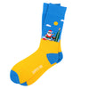 Beach Santa Bamboo Socks by Dapper Roo, Socks, Blue, Yellow, Bamboo, Elastane, Nylon, Elastic, SK2010, Men's Socks,  Clinks Australia