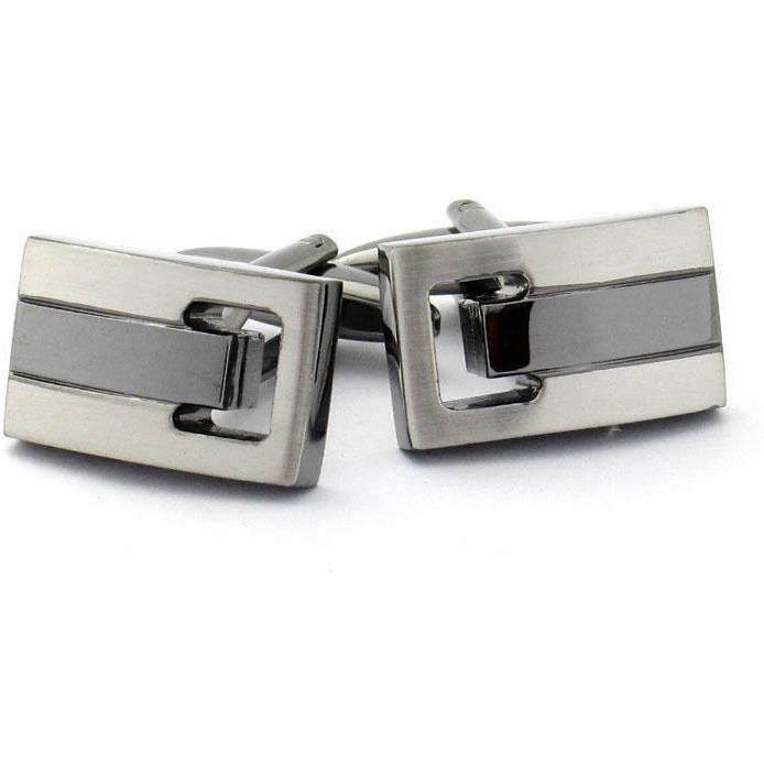 Silver and Gunmetal Cufflinks