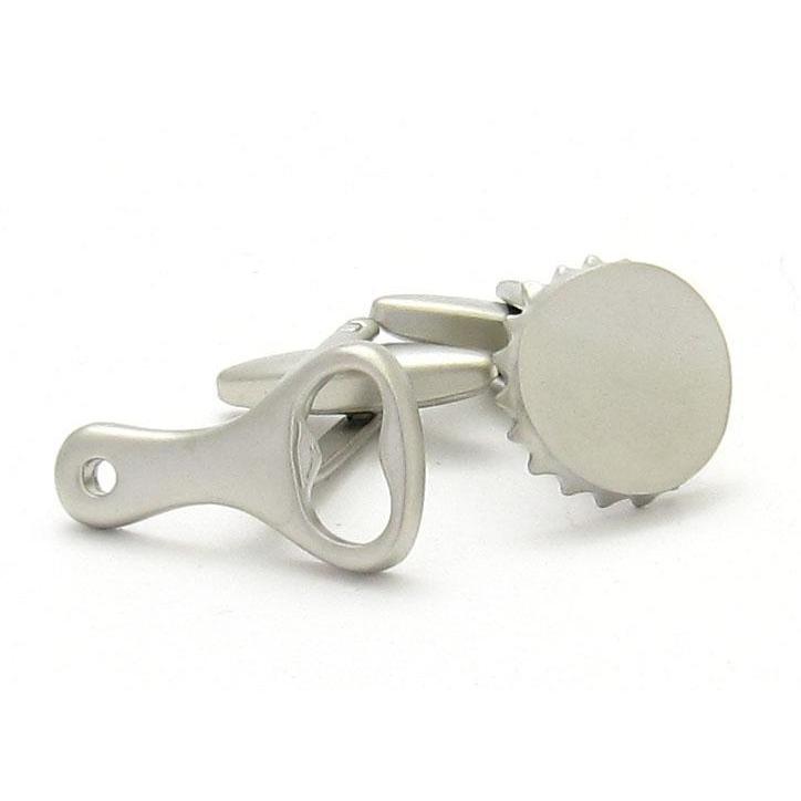 Silver Bottle Cap & Opener Cufflinks