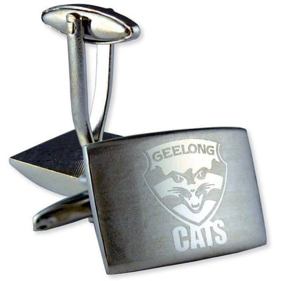 Silver Geelong Cats AFL Cufflinks