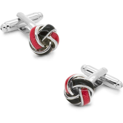 Silver Red and Black Knot Cufflinks
