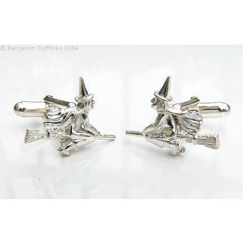Solid Silver Witches Cufflinks
