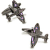 Spitfire Airplane Gunmetal Cufflinks