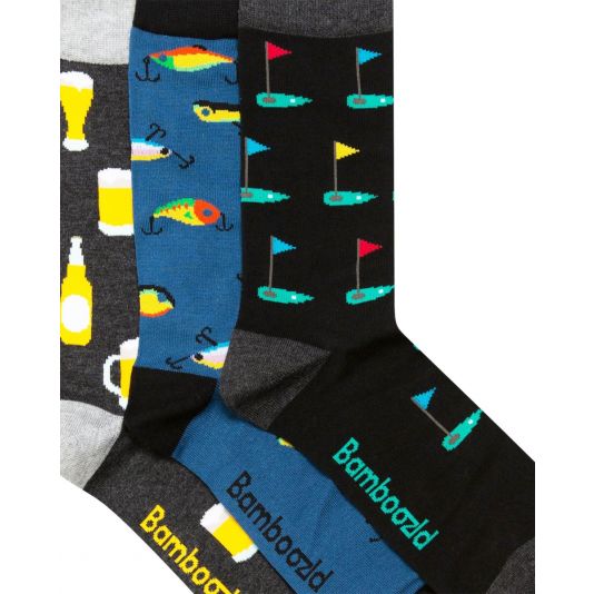 Blokes Life 3 pair Socks Gift Box, Socks, Bamboozld, Bamboo, Cotton, Spandex, Assorted Colour, SS7107, Clinks Australia