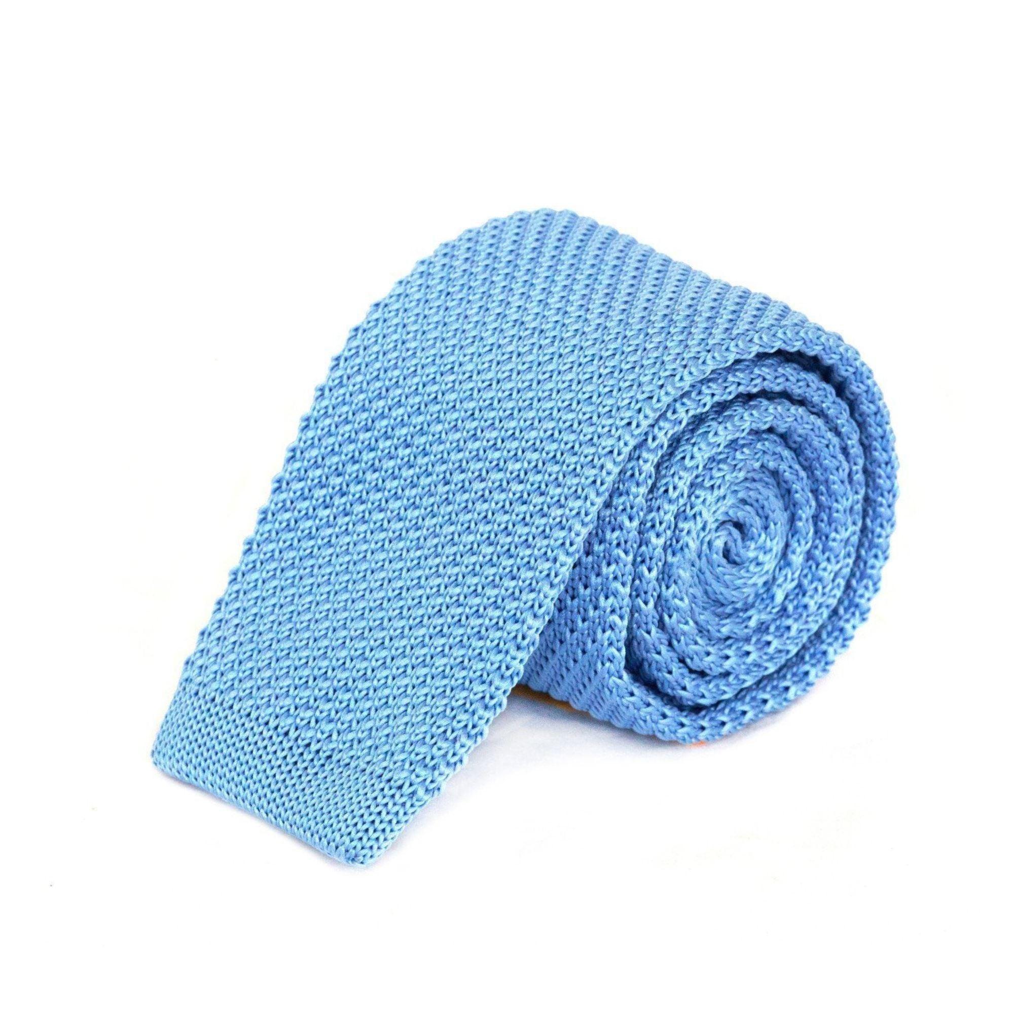 Light Blue Knit Tie Ties Cuffed.com.au 