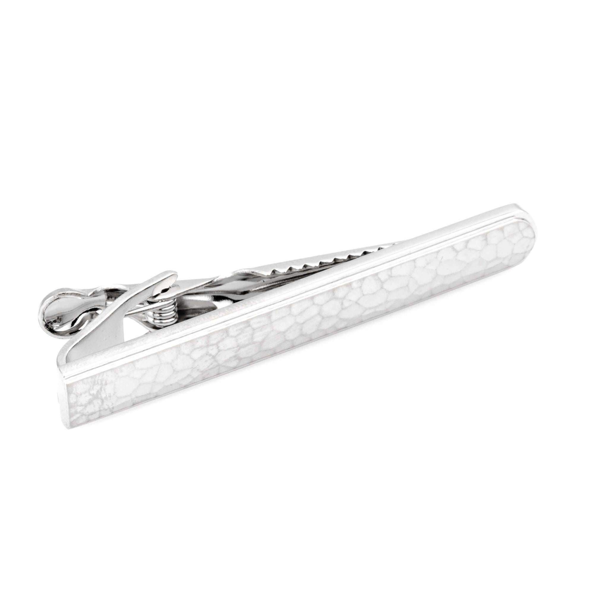 Scored Earth Matte Silver Tie Clip