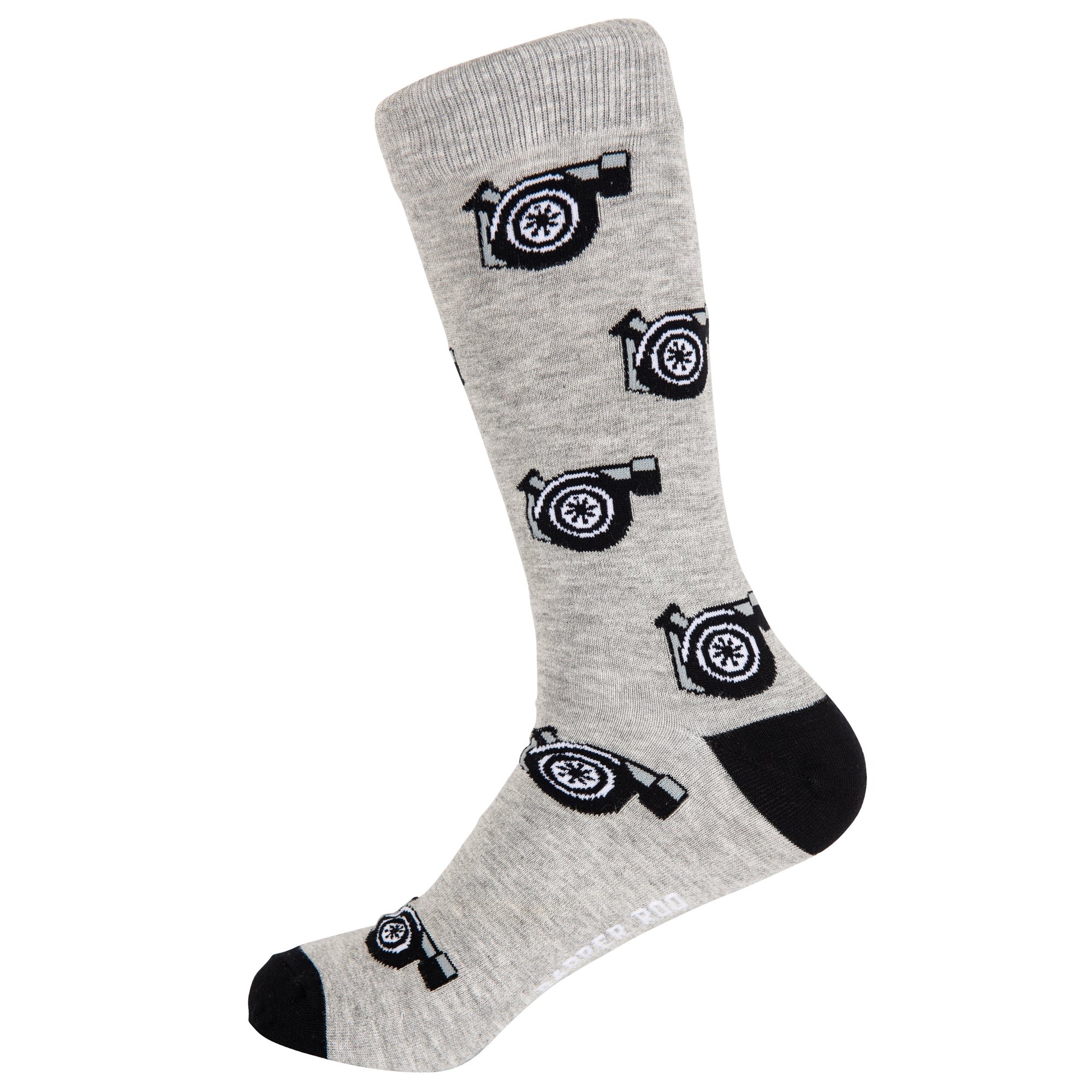 Crank it Turbocharger Bamboo Socks by Dapper Roo, Turbocharger Bamboo Socks, Dapper Roo, Socks, Heather Grey, Black, White, Bamboo, Elastane, Nylon, Elastic, SK2025, Men's Socks, Socks for Men, Clinks Australia