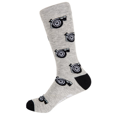 Crank it Turbocharger Bamboo Socks by Dapper Roo, Turbocharger Bamboo Socks, Dapper Roo, Socks, Heather Grey, Black, White, Bamboo, Elastane, Nylon, Elastic, SK2025, Men's Socks, Socks for Men, Clinks Australia