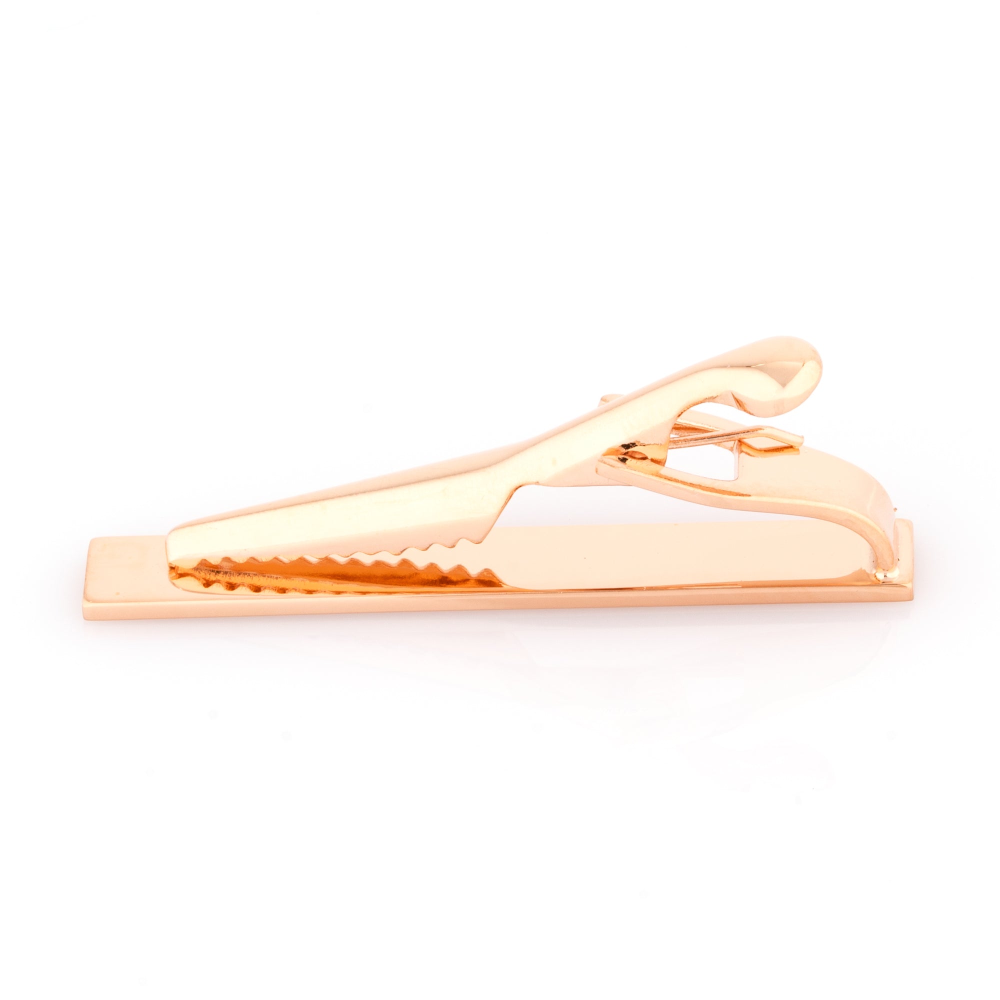 Brushed Curved End Rose Gold Tie Clip