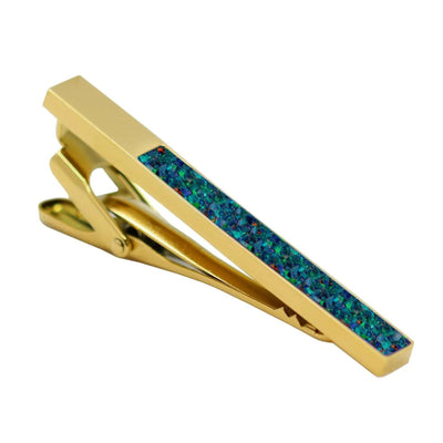 Gold Australian Ocean Opal Tie Clip