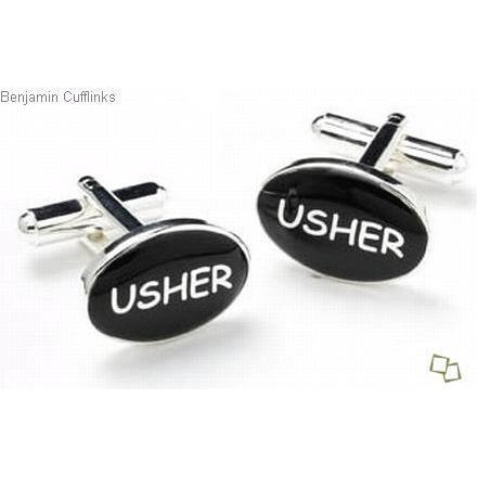 Usher Oval Wedding Cufflinks