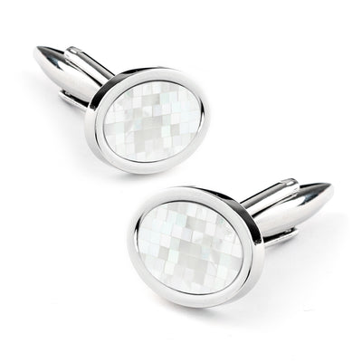 Crystal Mother of Pearl Mosaic Cufflinks