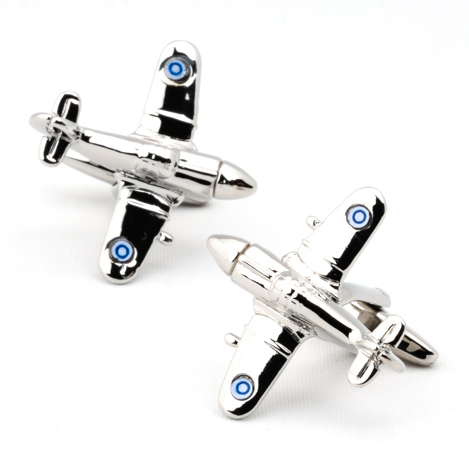 Silver Fighter Jet Plane Cufflinks