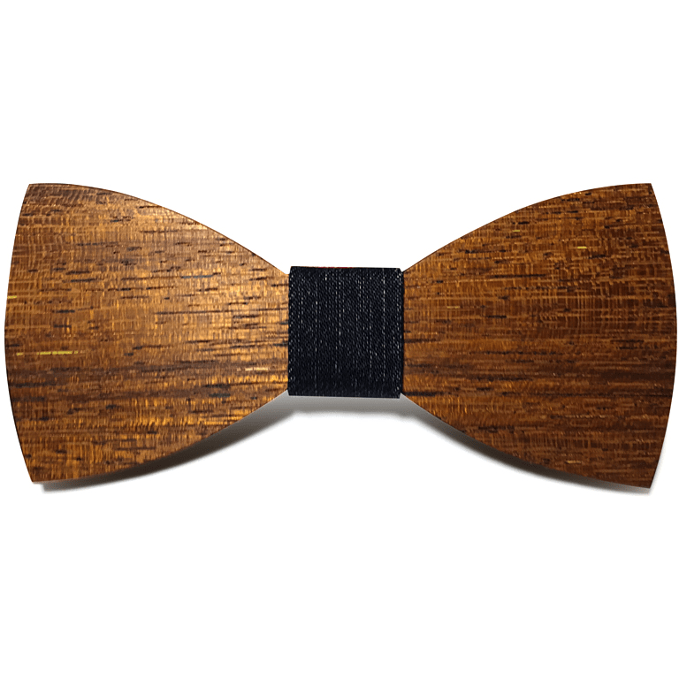 Wood Merbau Denim Adult Bow Tie